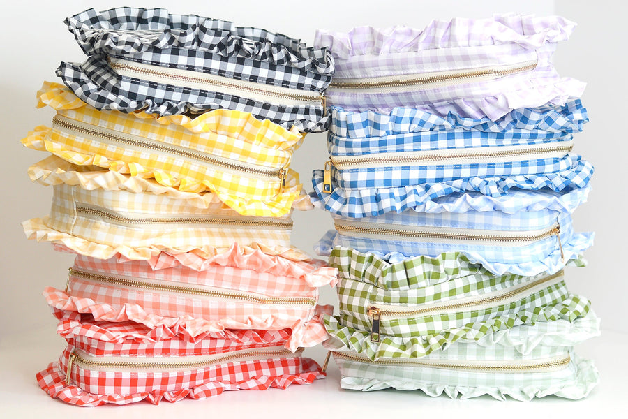 Gingham Frilly Bags