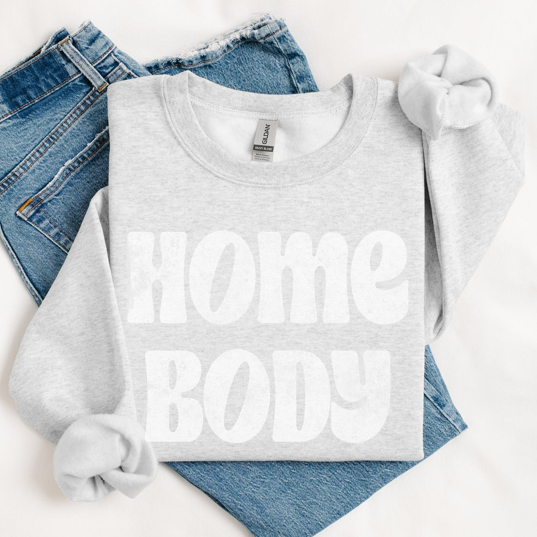 Gray sweatshirt with &
