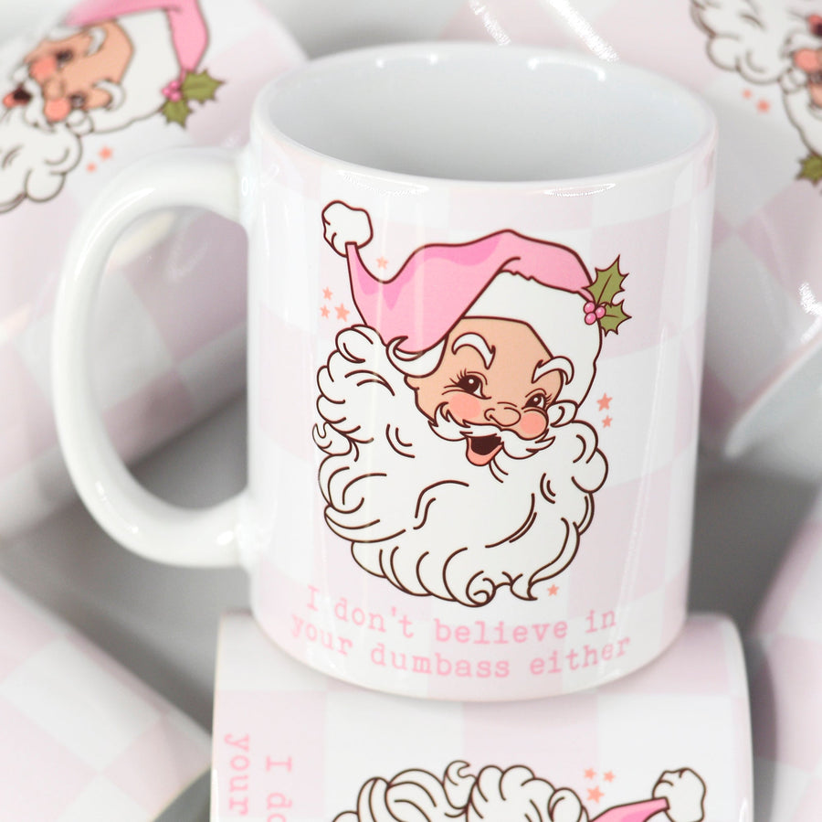 I Don't Believe in you Either Funny Ceramic Christmas Mug