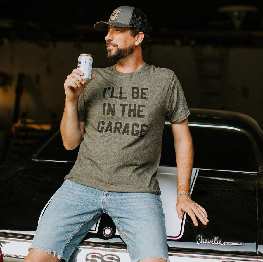 I'll Be in the Garage Shirt (Olive), Father's Day Tee