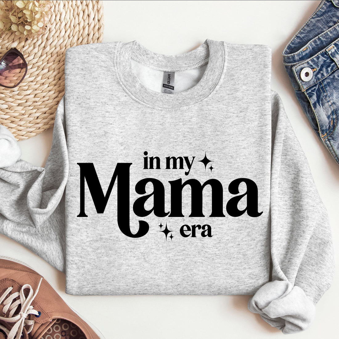 Gray sweatshirt with &