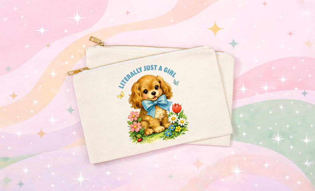 Cute Puppy Makeup Bag | Literally Just a Girl Cosmetic Pouch