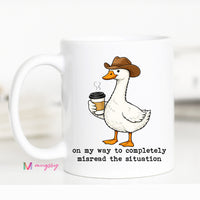 Funny Goose Coffee Mug Cute Cowboy Animal Mug Sarcastic Humor Gift