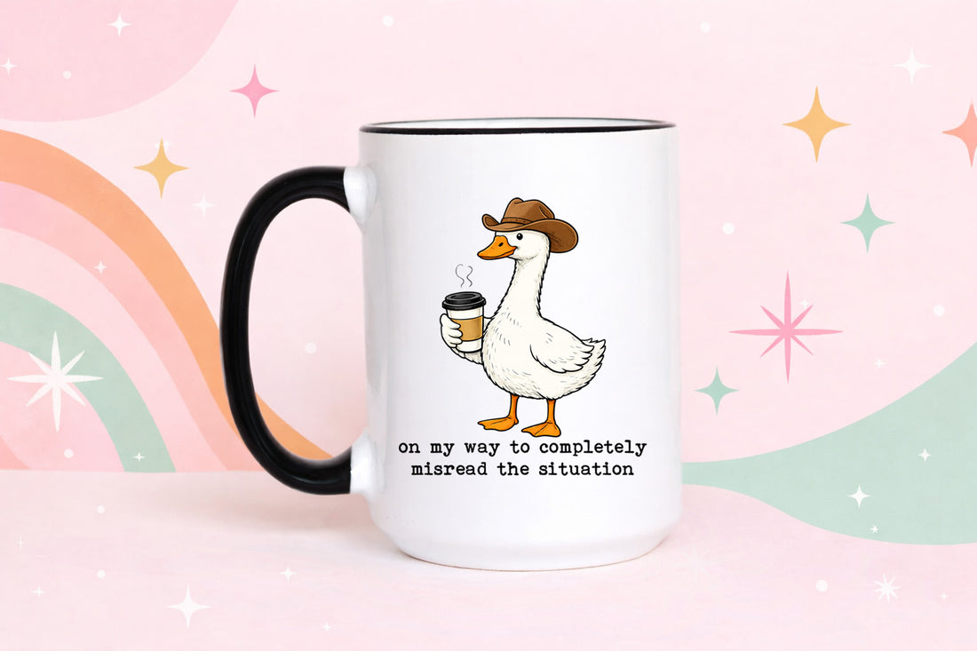 funny goose coffee mug cowboy hat cute animal sarcastic humor mug