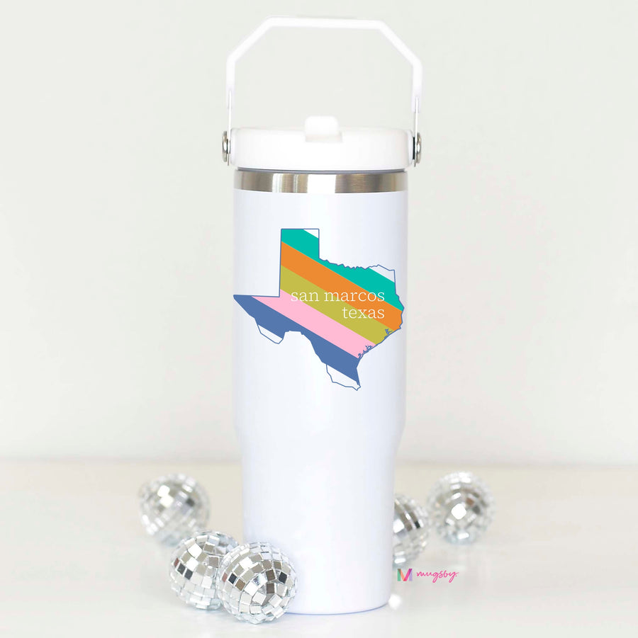 Pastel City State Flip Straw Cup