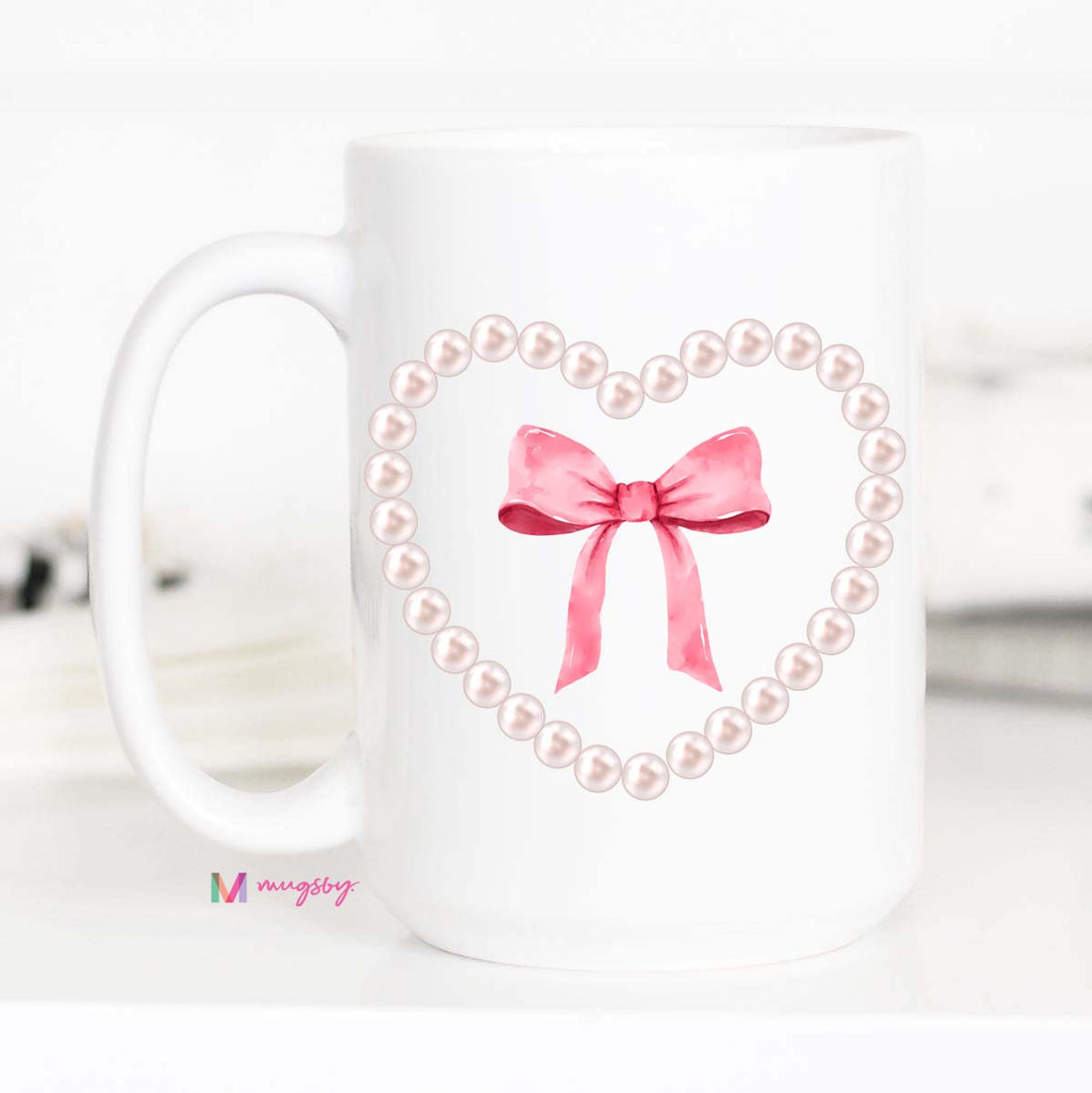 Pearls and Bow Coquette Coffee Mug