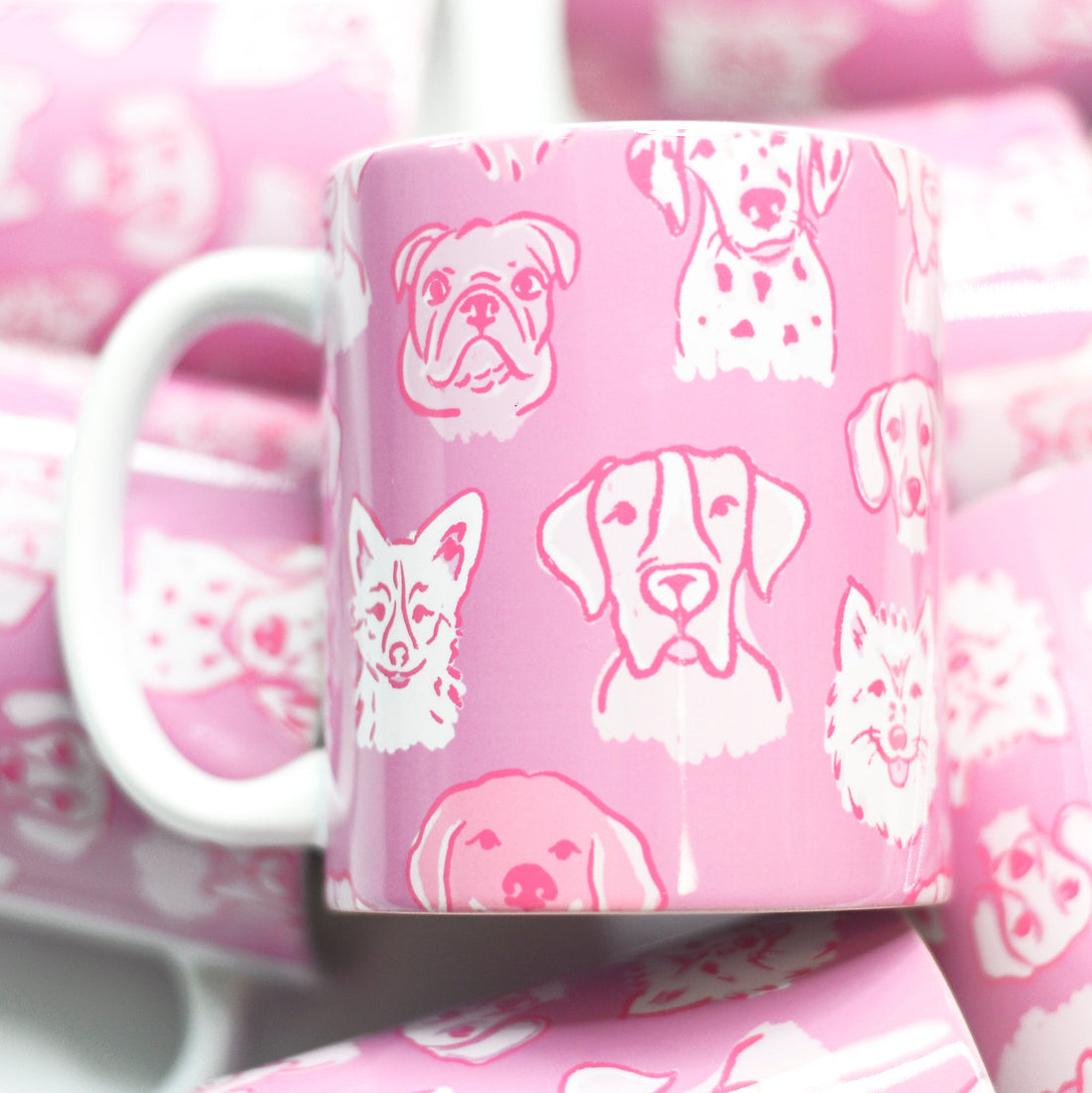 Pink Dogs Ceramic Mug