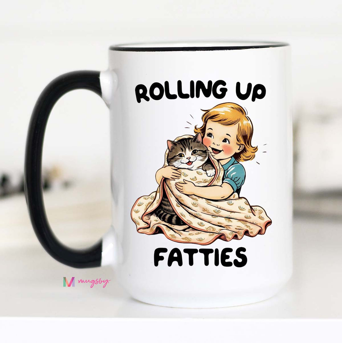 Rolling Up Fatties Funny Fat Cat Coffee Mug