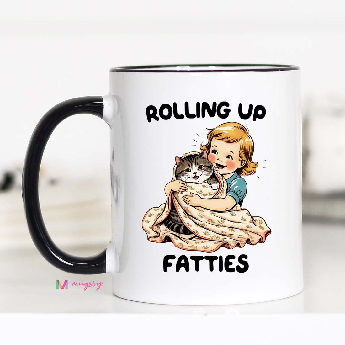 Rolling Up Fatties Funny Fat Cat Coffee Mug
