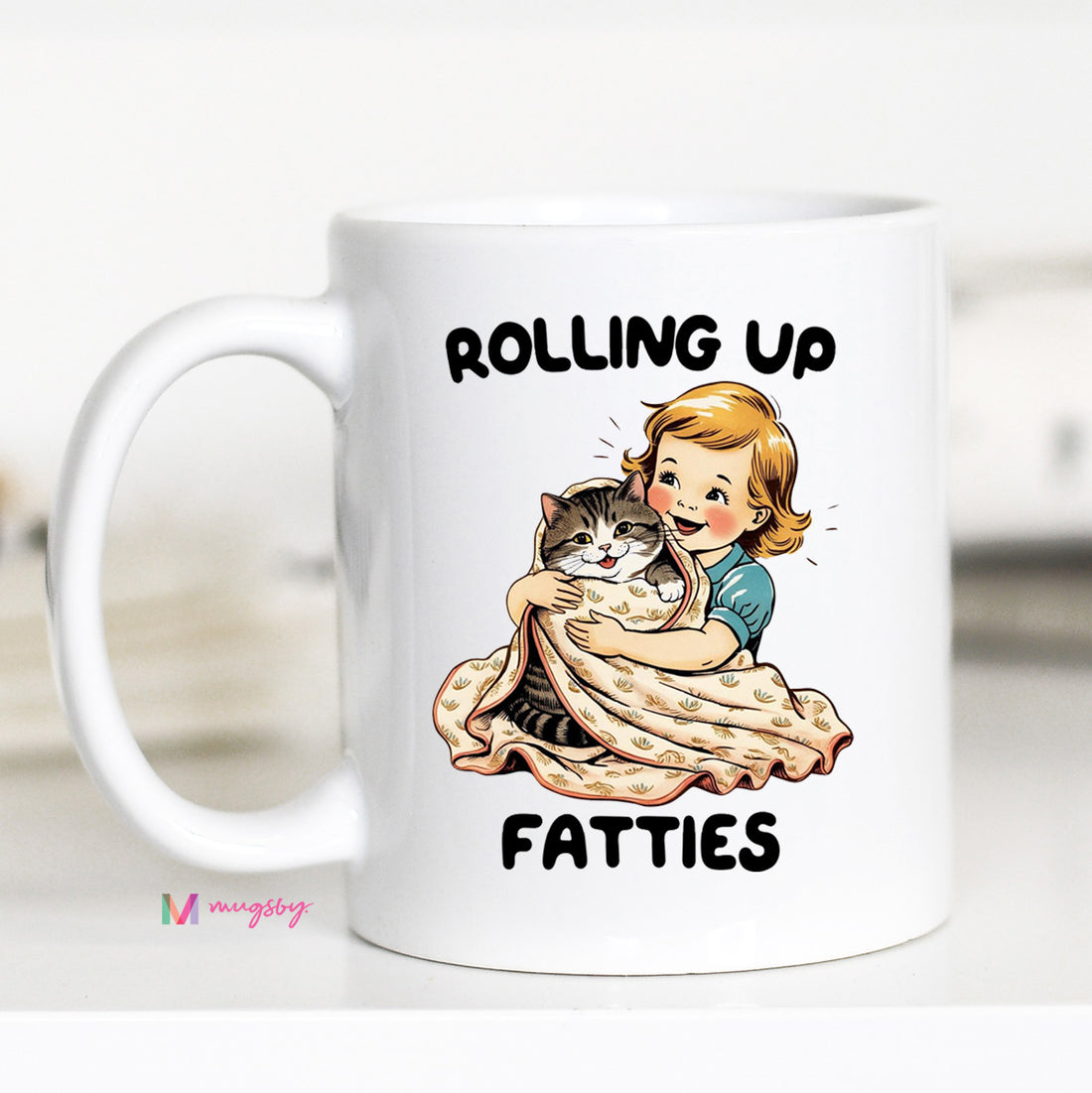 Rolling Up Fatties Funny Fat Cat Coffee Mug