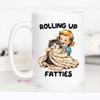 Rolling Up Fatties Funny Fat Cat Coffee Mug