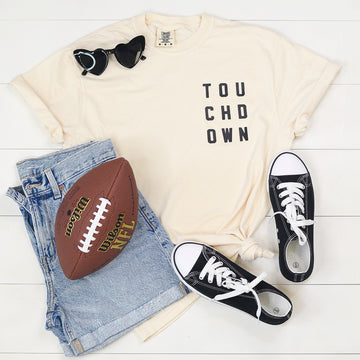 Touch Down Football Graphic Shirt (Ivory)