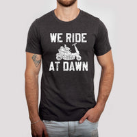 We Ride at Dawn Shirt (Charcoal Crew), Funny Graphic Shirt