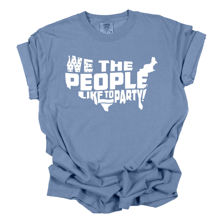We the People LIke to Party Dusty Blue Tee