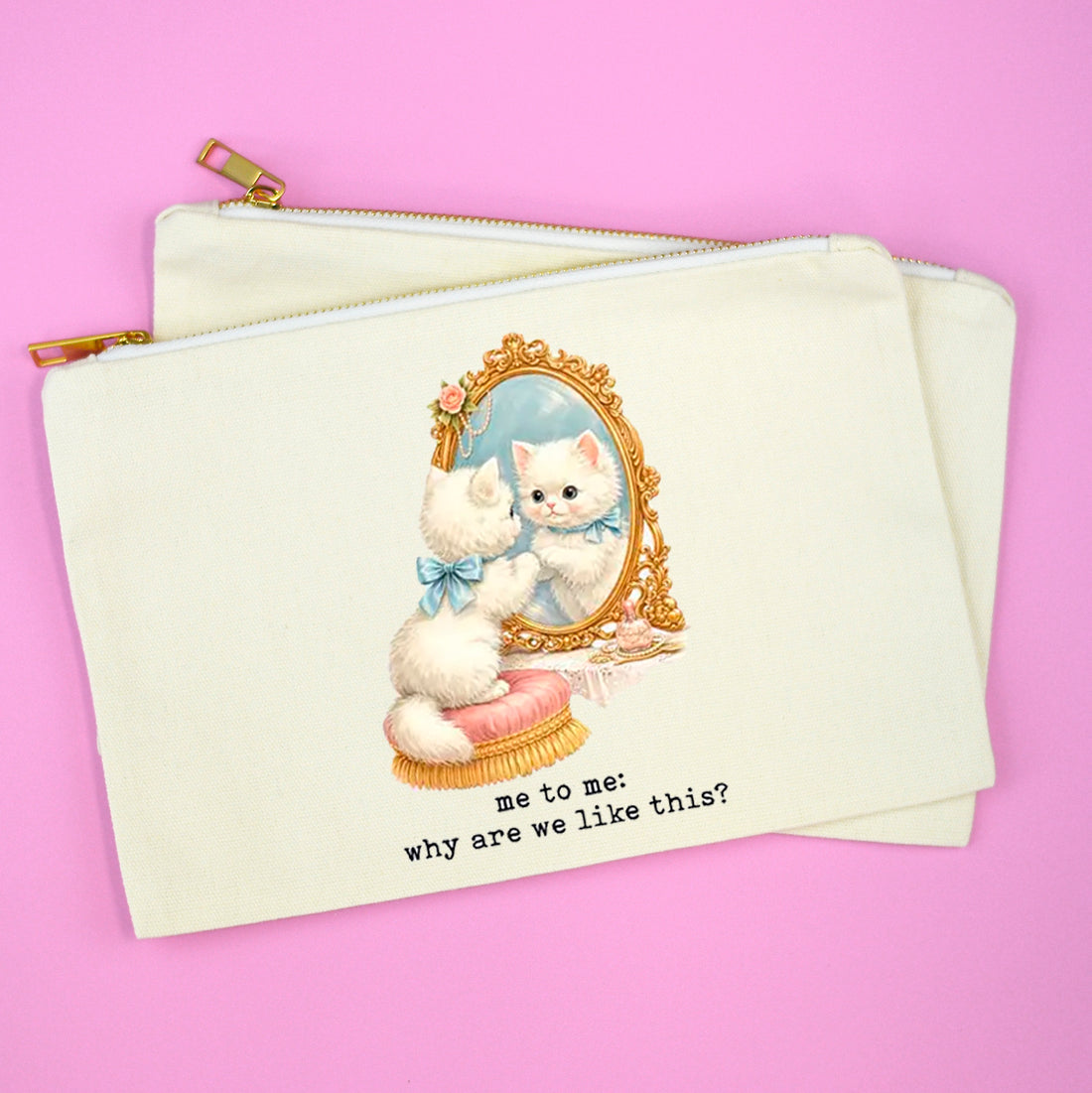 Funny Cat Makeup Bag | Why Are We Like This Cosmetic Pouch