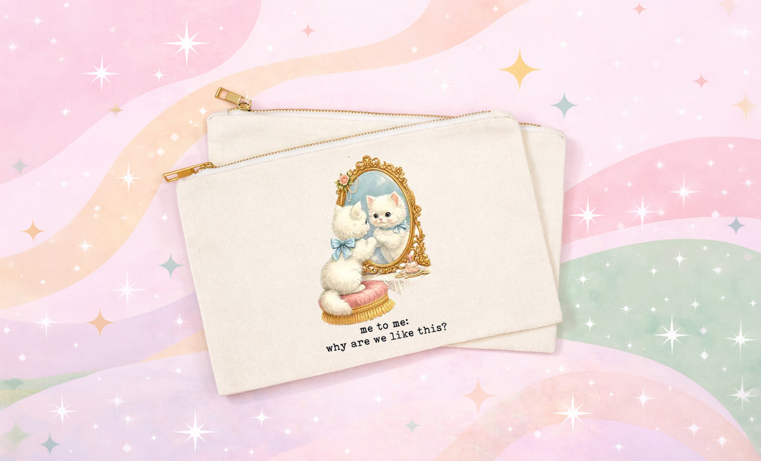 Funny Cat Makeup Bag | Why Are We Like This Cosmetic Pouch