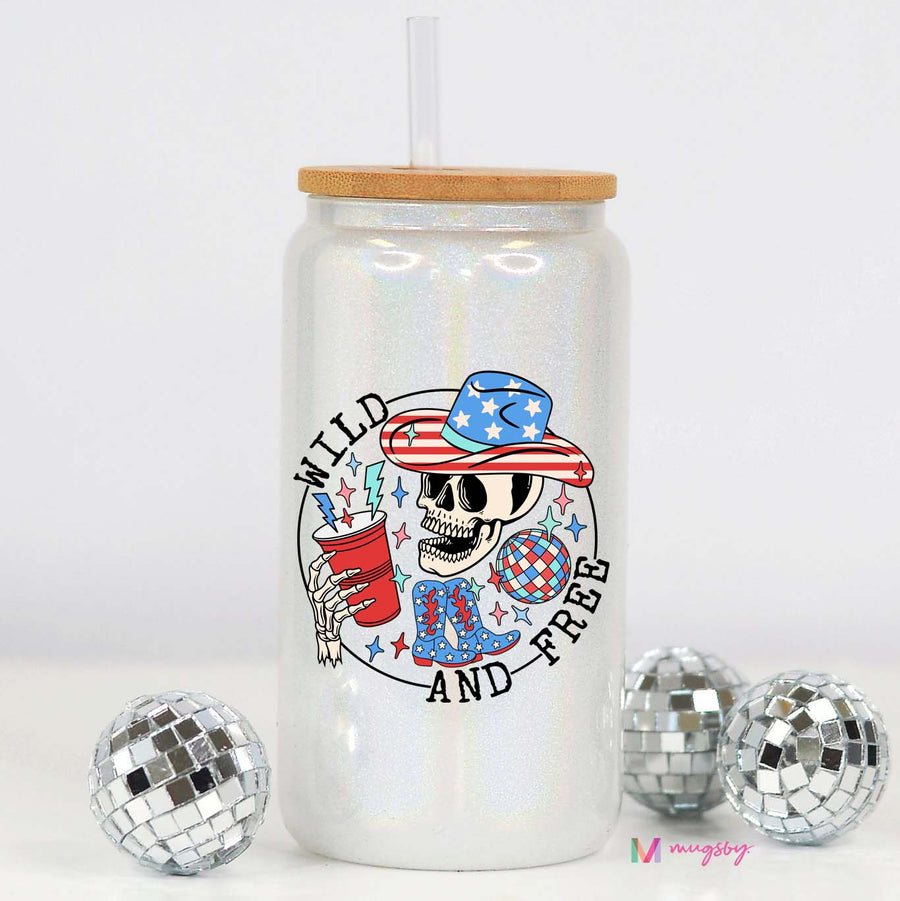 Wild and Free Glitter Glass