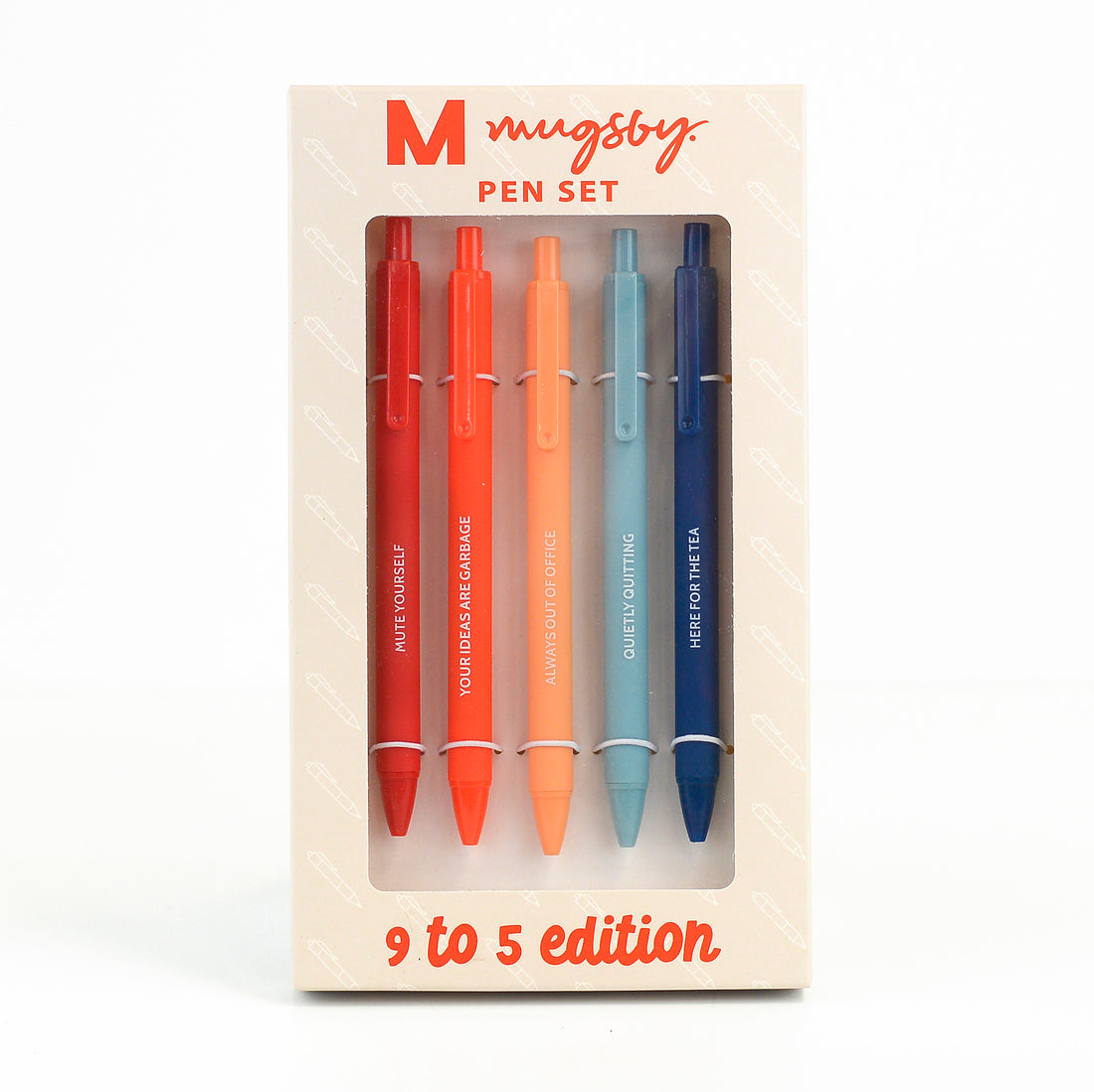 Mugsby - Working 9-5 Pen Set Edition, Pens, Pen Set, Funny Pens –  columbusketotreats