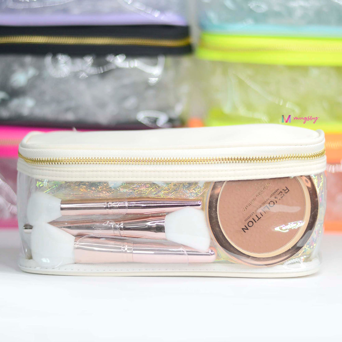 Cream Rectangular Makeup Case