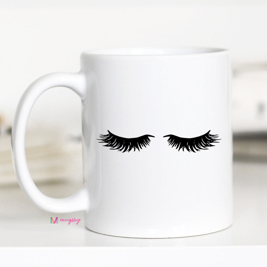 eyelash coffee mug