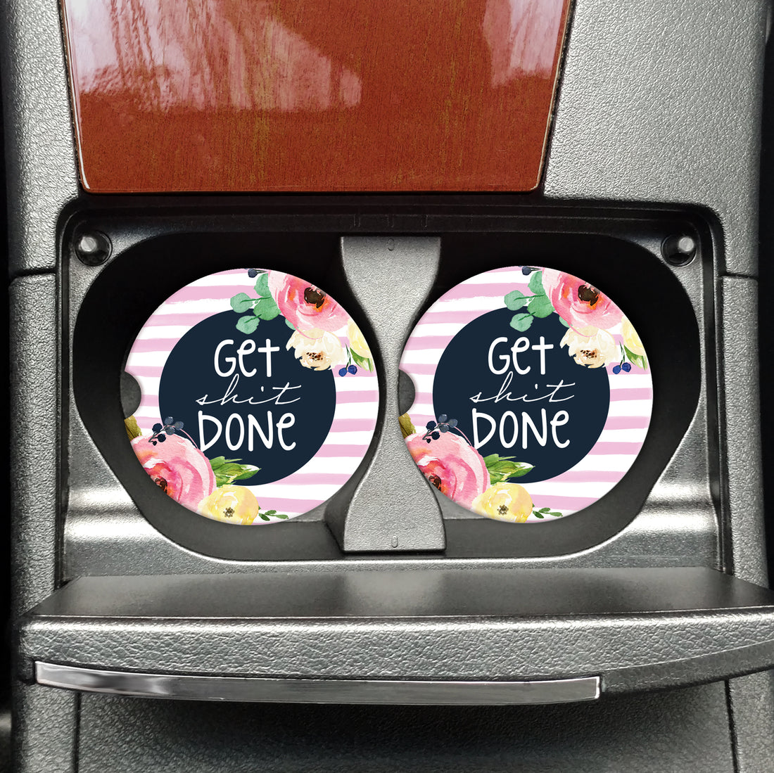 Get Shit Done - Funny Coasters on the Go - Car Travel Coasters - Car o –  Mugsby