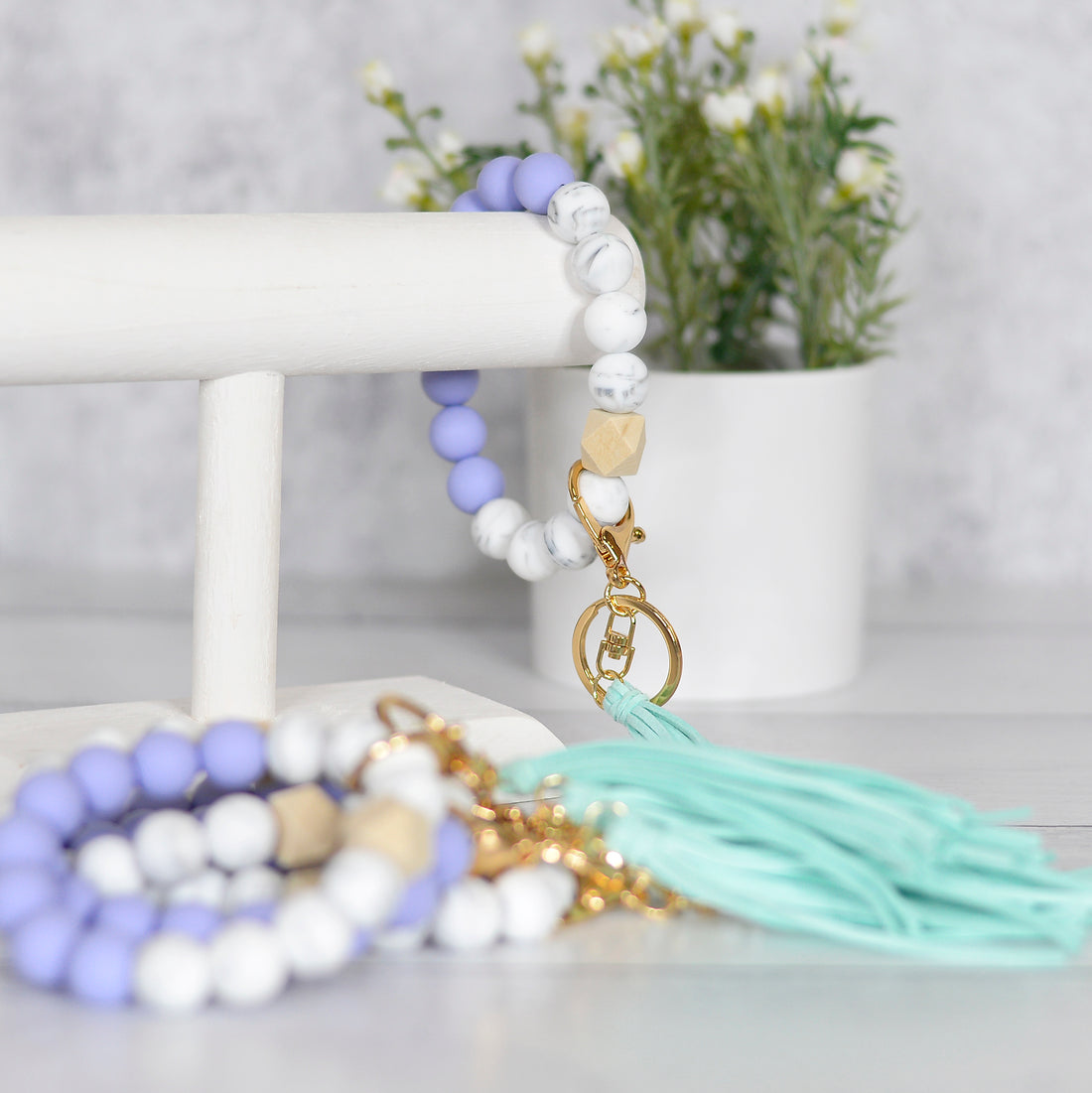 silicone beaded keychain