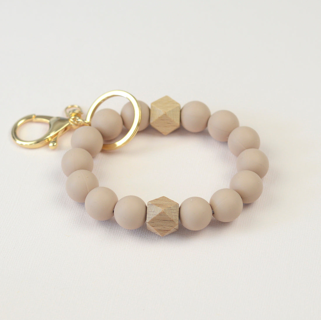 Solid Neutrals Silicone Beaded Keychain