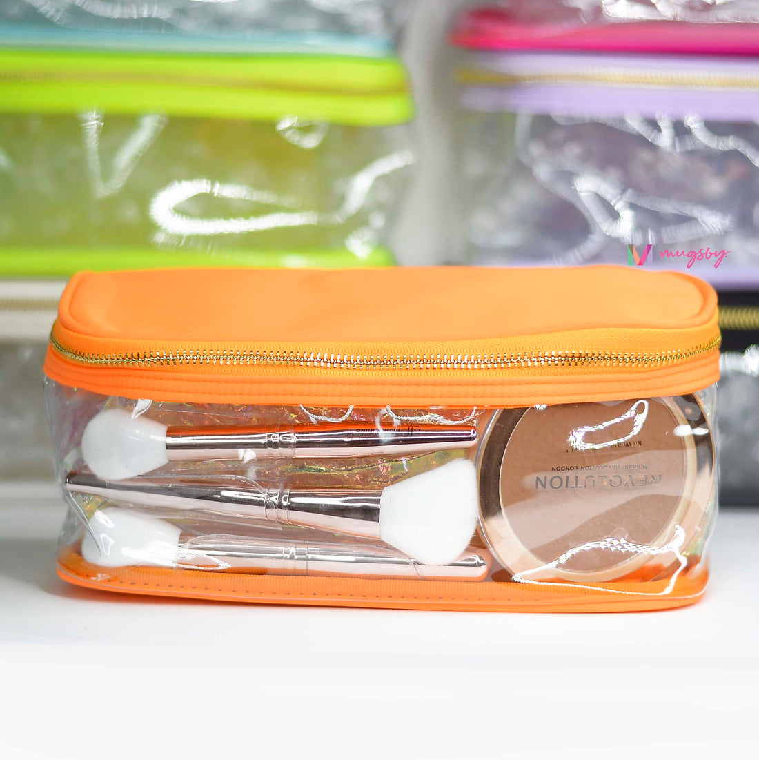 Neon Orange Rectangular Makeup Case