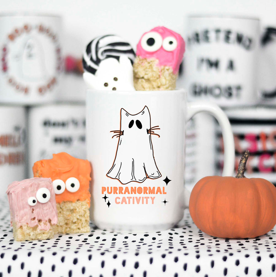 cat ghost mug