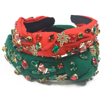 Red and Green Christmas Headband SET