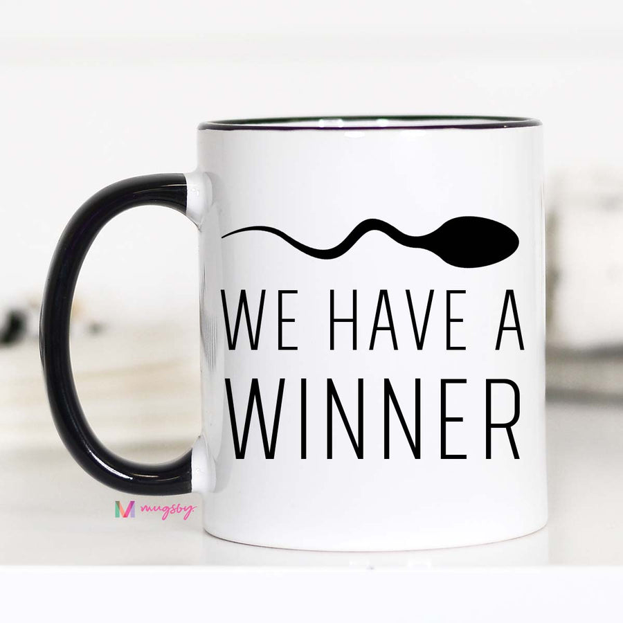 we have a winner mug