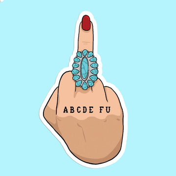 abcdefu turquoise vinyl sticker decal