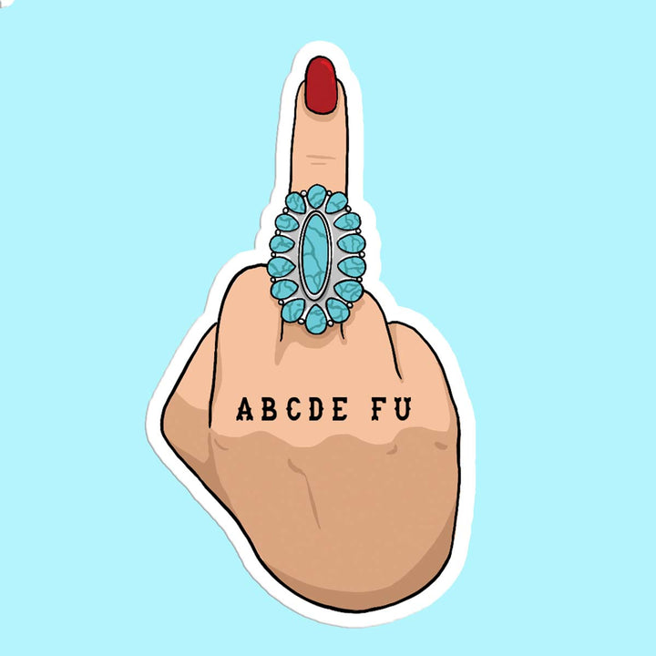 abcdefu turquoise vinyl sticker decal