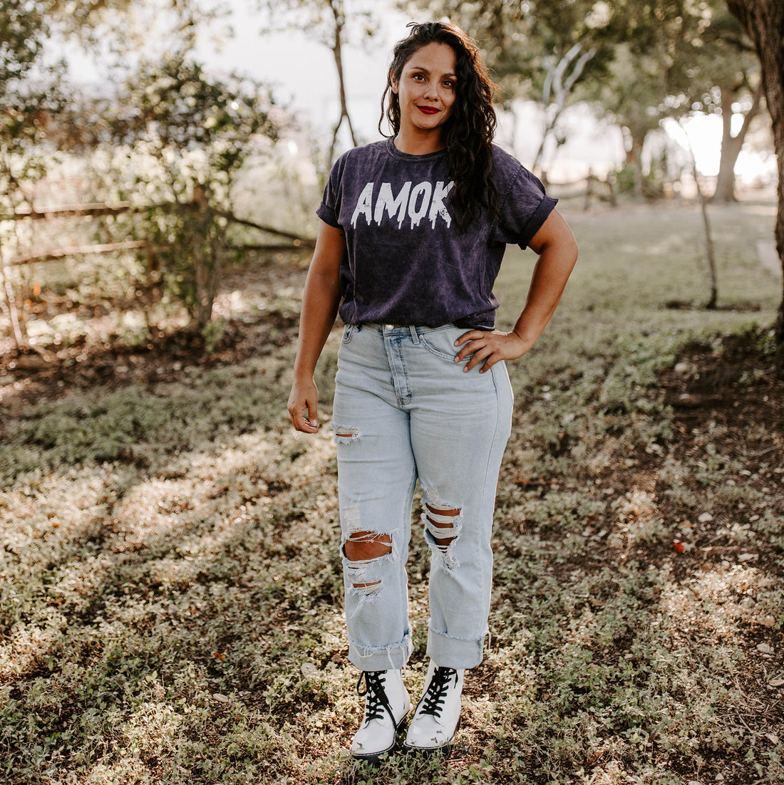 Amok Shirt (Purple Mineral Wash), Halloween Graphic Shirt