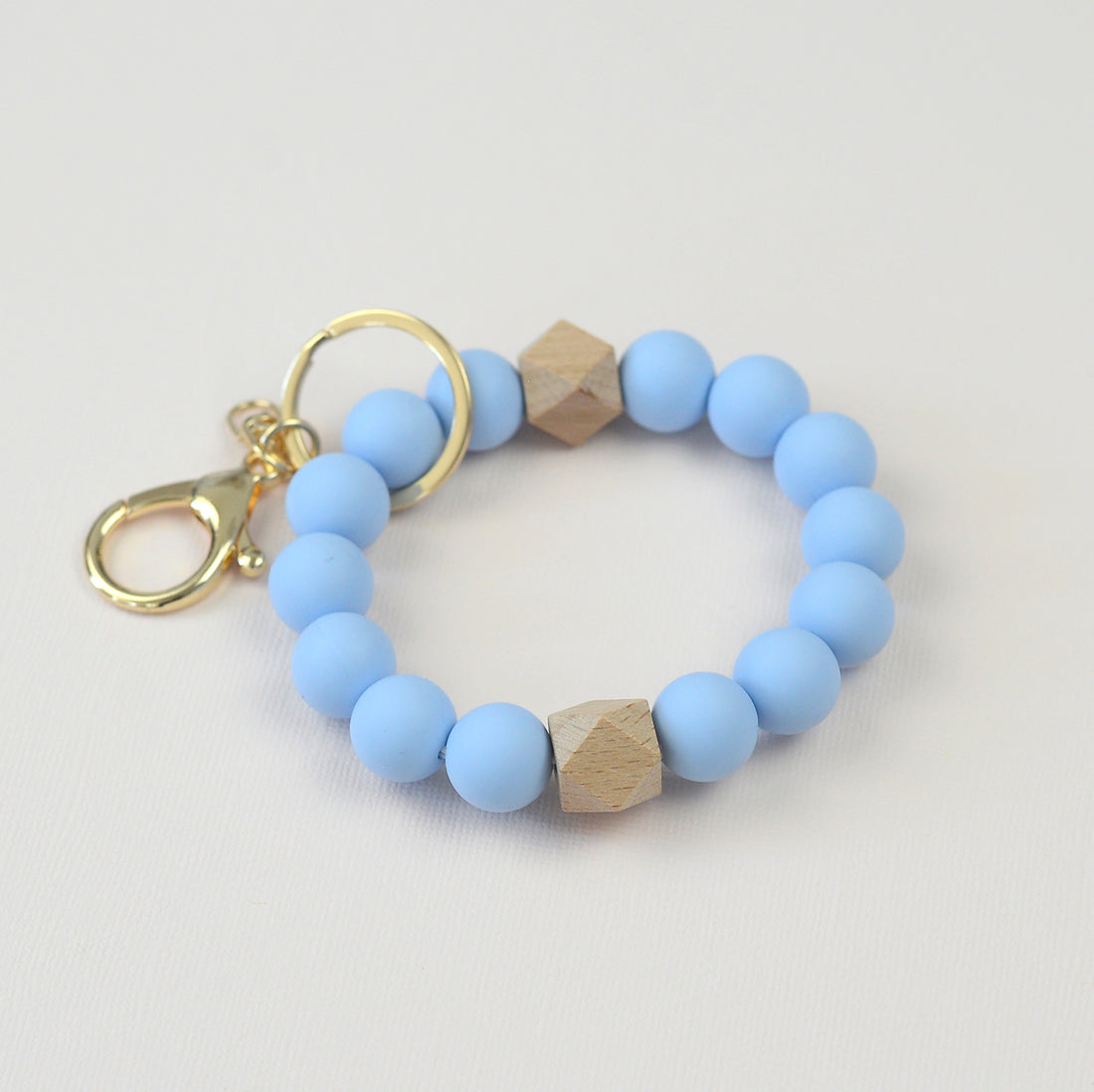 Solid Neutrals Silicone Beaded Keychain