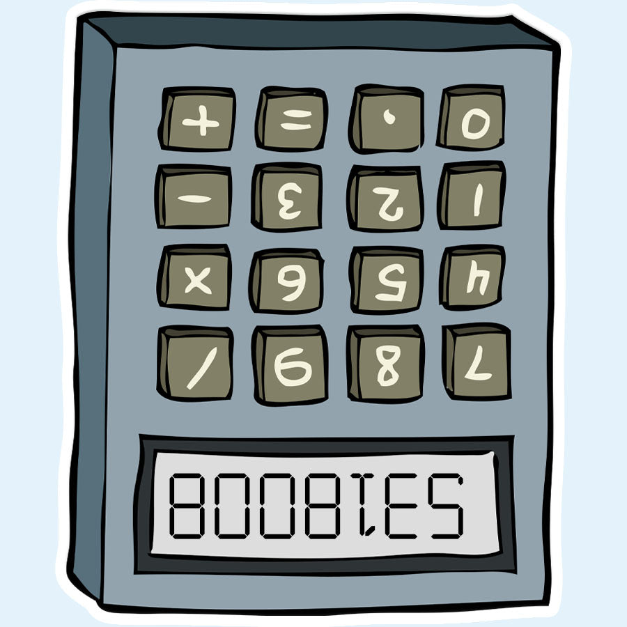 Boobies Calculator Funny Vinyl Sticker Decal