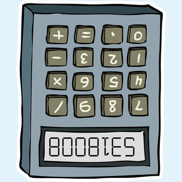 Boobies Calculator Funny Vinyl Sticker Decal