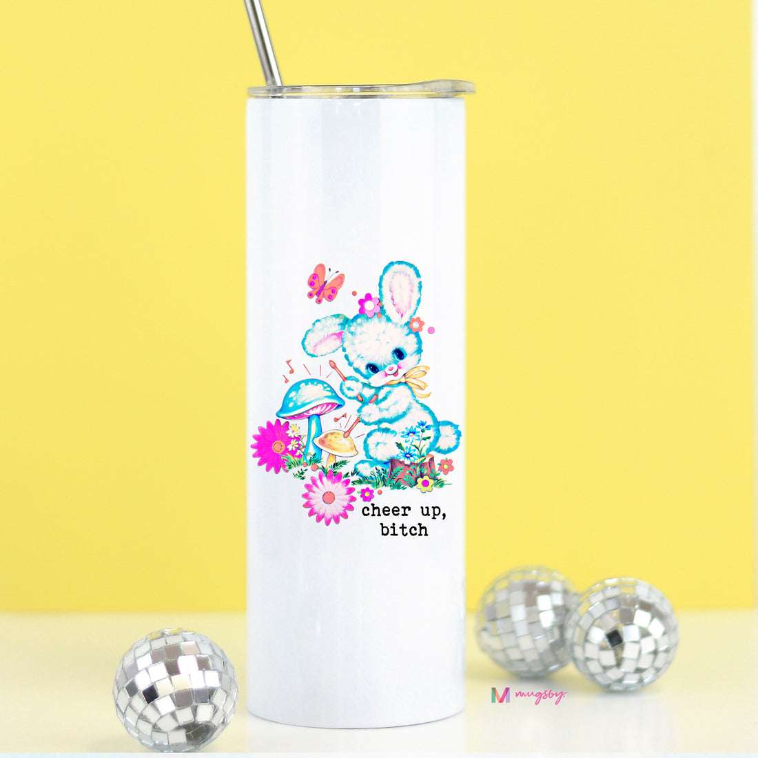 ban bunny funny easter travel cup