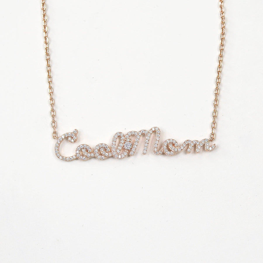 Cool Mom Rose Gold Pave Necklace