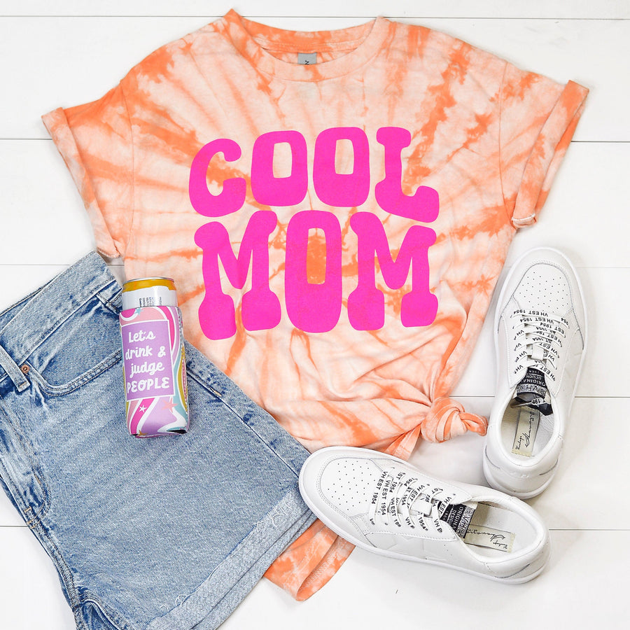 Cool Mom Graphic Shirt (PEACH TieDye)