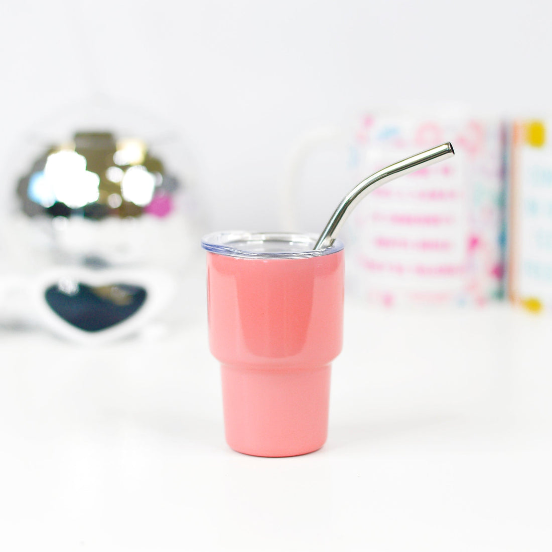 Mini Tumblers with lid and straw shot glass