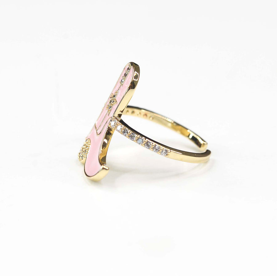 Pink Diamond Boot Ring Adjustable