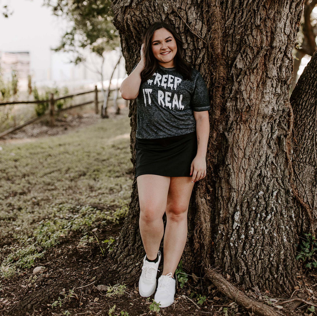 Creep It Real (Black Acid Wash), Halloween Graphic Shirt