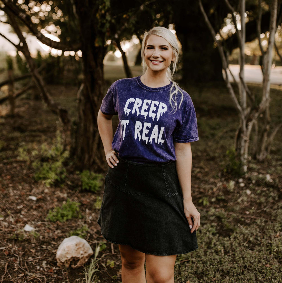 Creep it Real (Purple Mineral Wash), Halloween Graphic Shirt