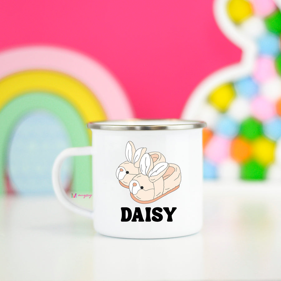 Bunny Slippers Personalized Kid's Easter Camp Cup