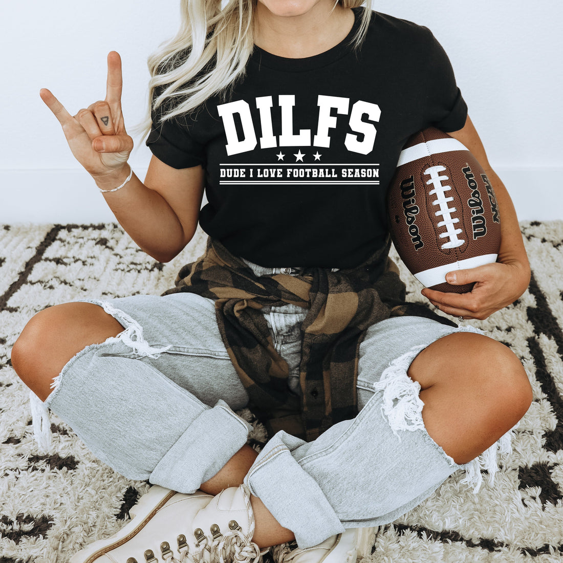 DILFS Dude I Love Football Season Graphic T-Shirt