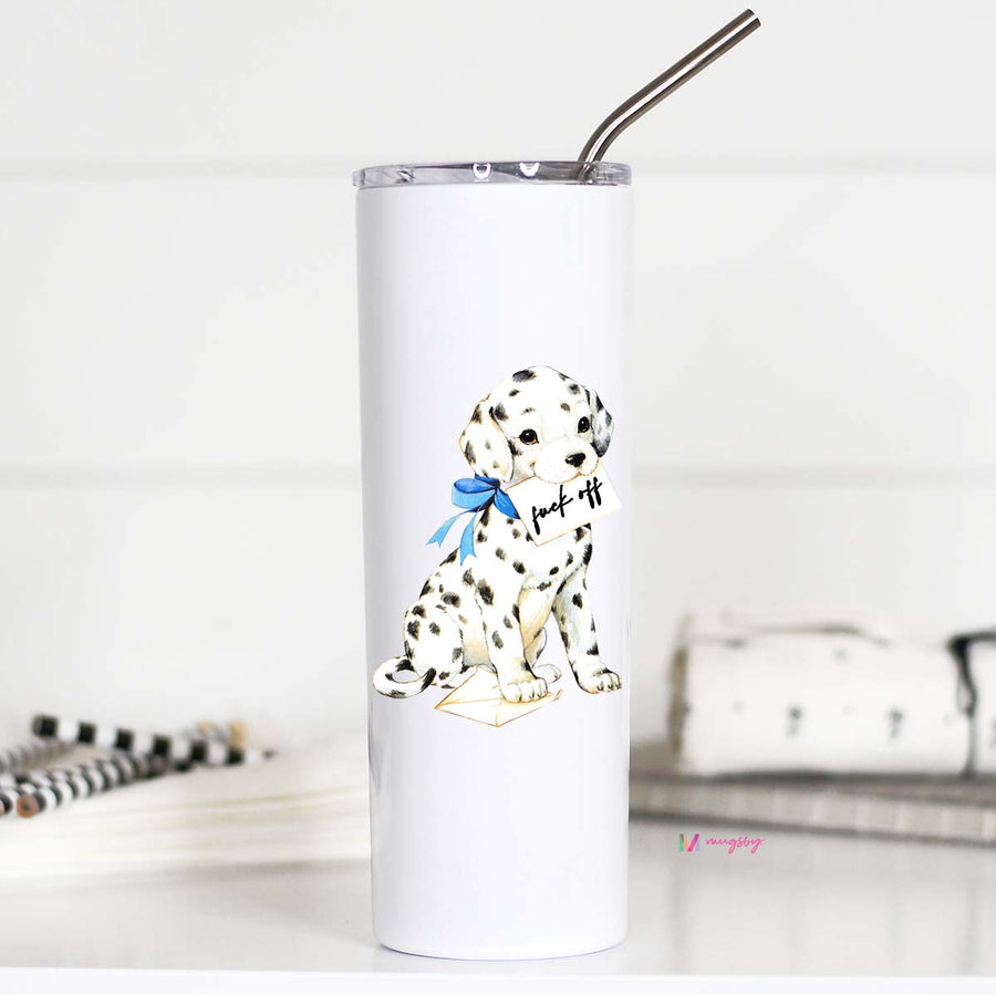Fuck Off Cute Puppy Tall Travel Cup