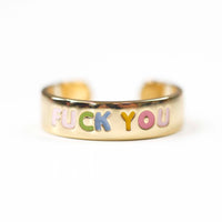 Fuck You Gold Adjustable Ring