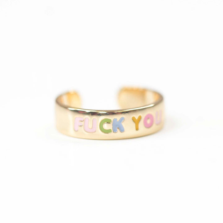 Fuck You Gold Adjustable Ring
