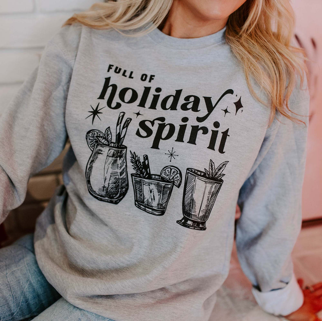 Full of Holiday Spirit Sweatshirt (Grey)